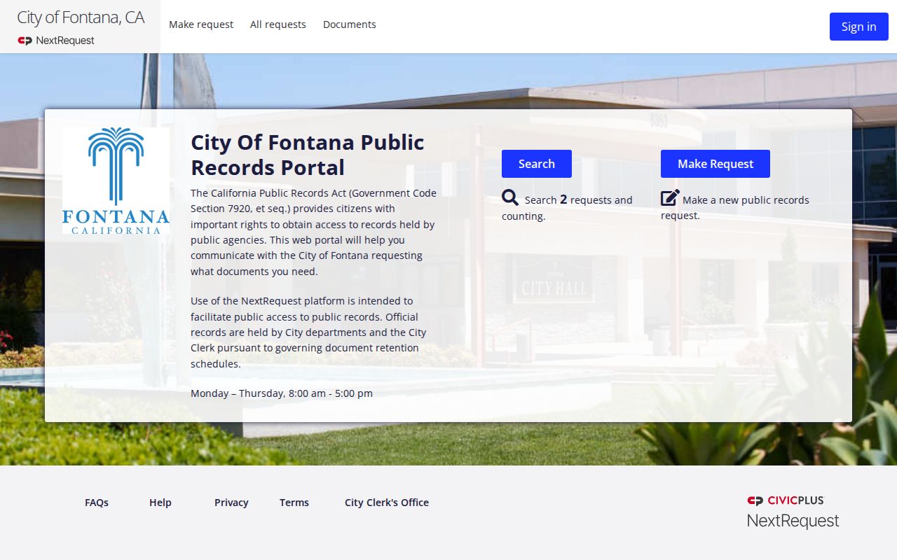 San Bernardino County Fontana criminal records public records portal