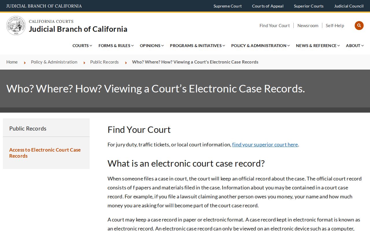 California remote access rules for San Bernardino County criminal cases