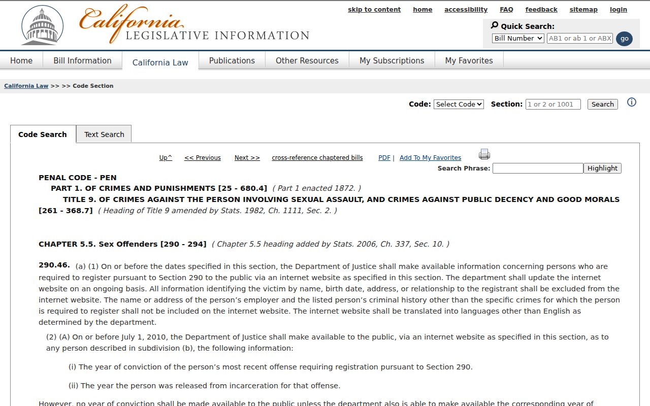 California Penal Code section 290.46 registry disclosure and misuse rules